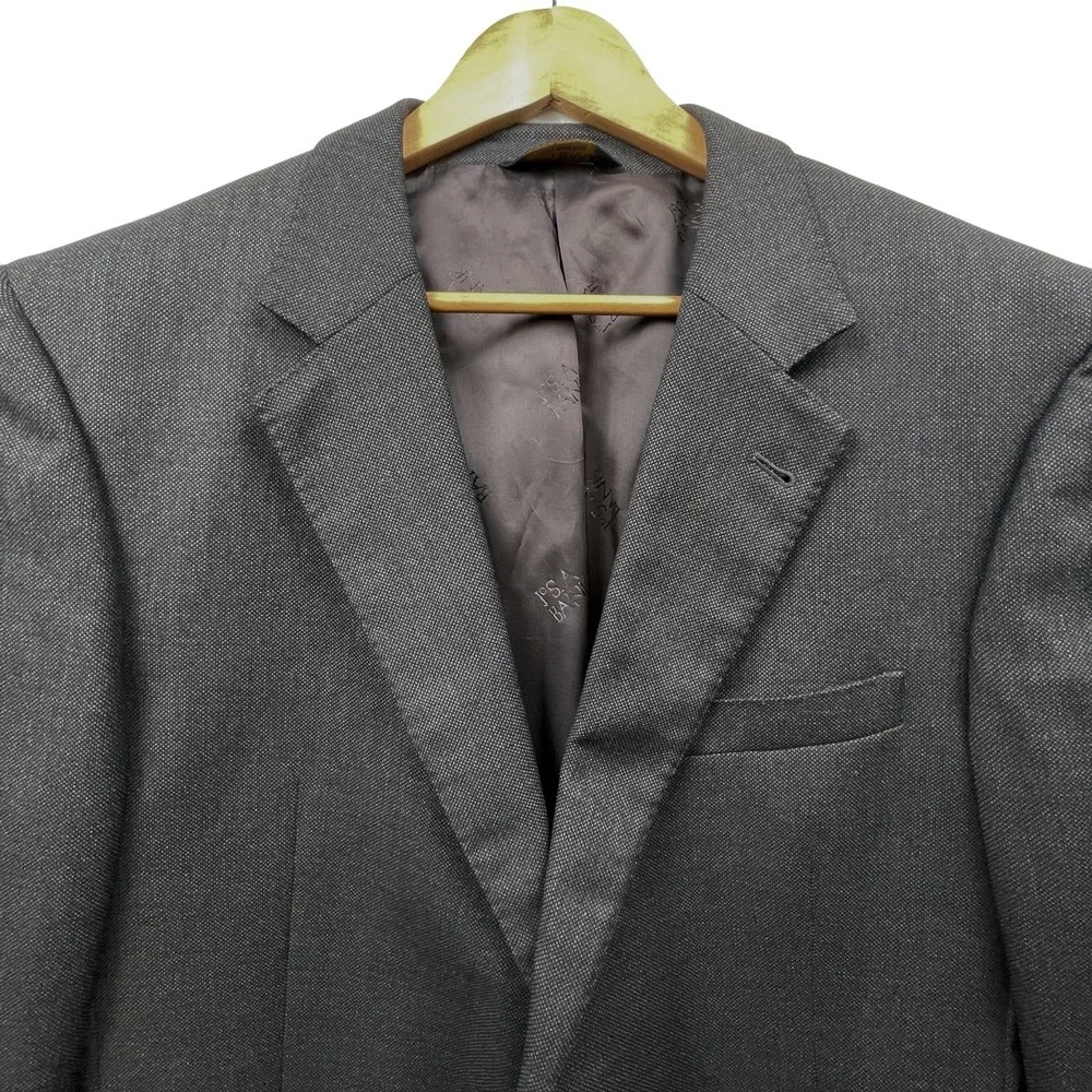 Jos. A. Bank Signature Gold 44L Blazer Wool Birdseye‎ Weave Jacket Charcoal Gray